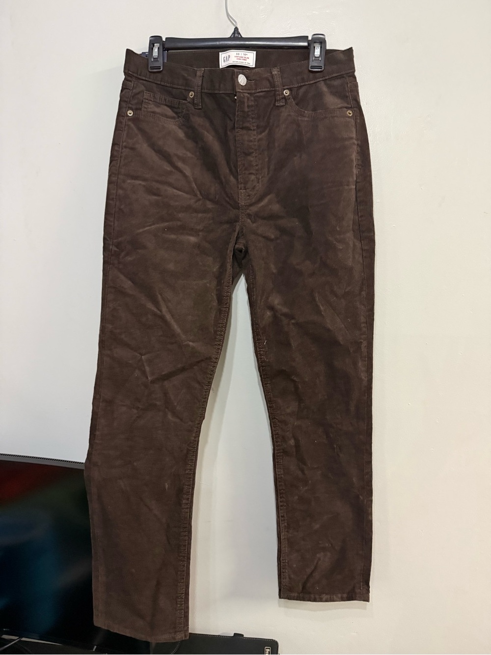 GAP Men's Dark Brown Corduroy Straight Pants